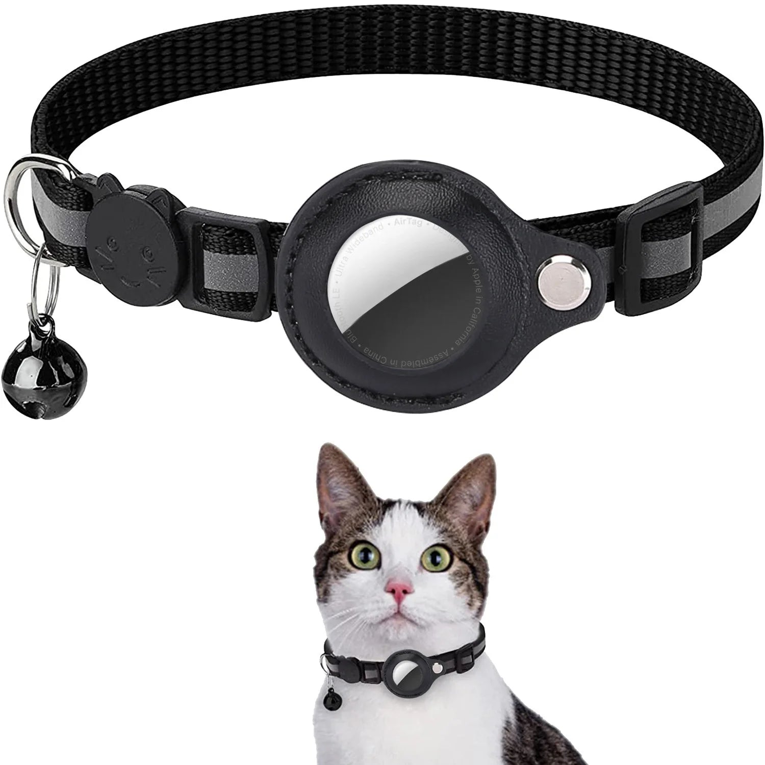 MEHCERH™ Reflective AirTag Cat Collar – Adjustable, Waterproof & Safe Breakaway Design