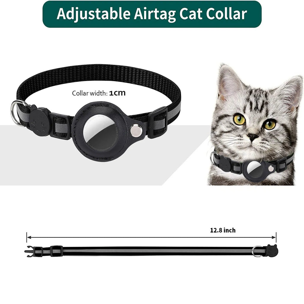 MEHCERH™ Reflective AirTag Cat Collar – Adjustable, Waterproof & Safe Breakaway Design